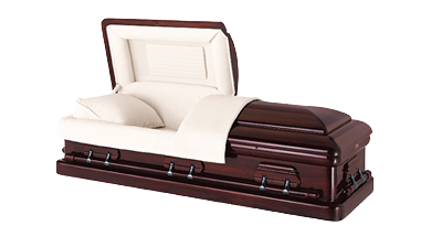 brown and tan casket