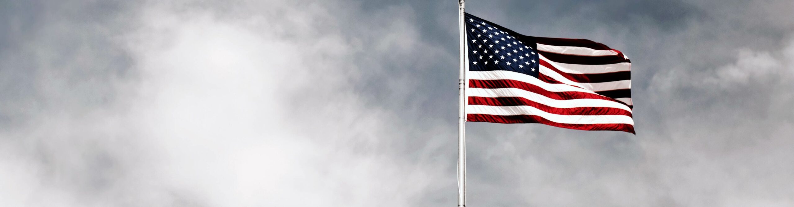 American flag in the clouds